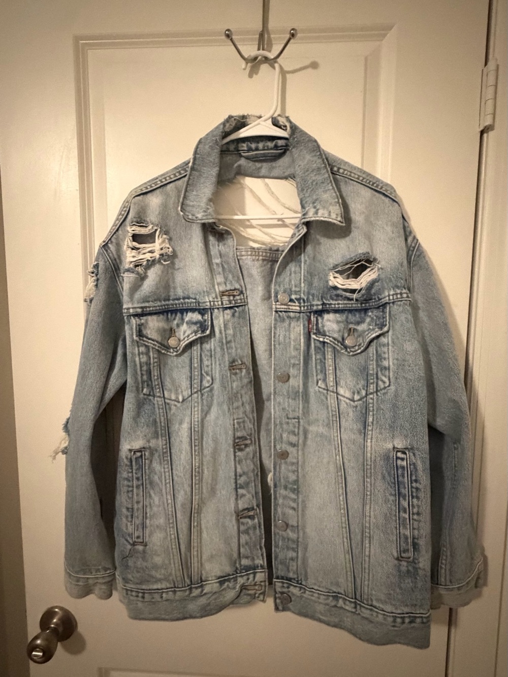 Levi's Light Blue Distressed Denim Trucker Jacket